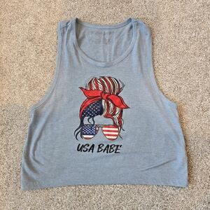 New Peachy Athletics USA BABE Muscle Crop Sz Medium